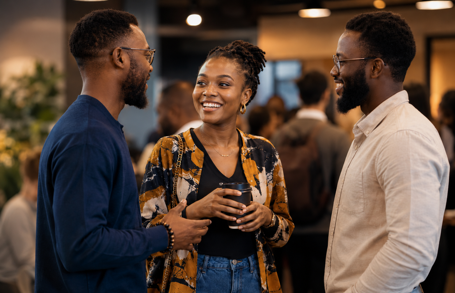 African professionals and learners networking at a FuKazee event